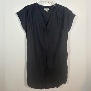 a.n.a Black Linen Blend Cap Sleeve Tunic Dress Size Small